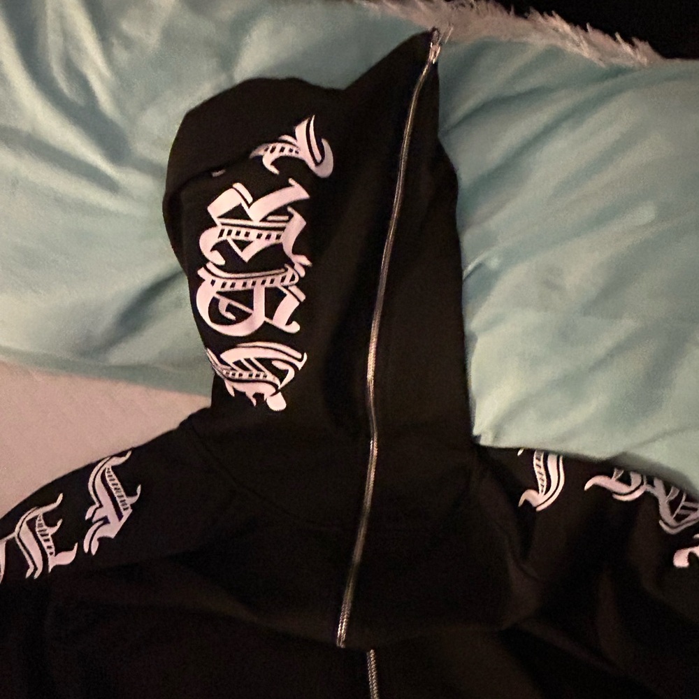 Black and white zip up